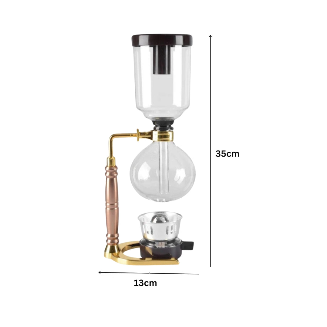 Liying 3cup Tabletop Syphon Coffee Maker with Alcohol Burner Plastic Coffee Powder Spoon Filter Cloth and Wooden Stirrer Black Coffee maker