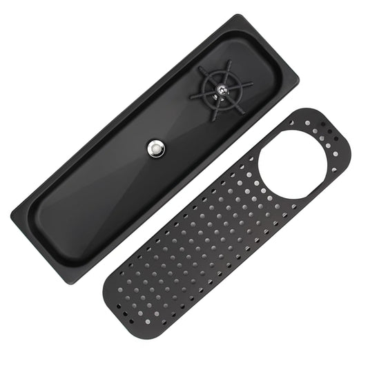 Liying Stainless Steel Espresso Coffee Bar Countertop Pitcher Rinser Sink big with Side Spray Drain and Drip Tray Matte Black Large Size 20.86 x 6.37 x 1.49 Inches coffee accessories