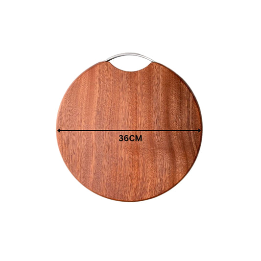 Liying Round Wood Cutting Board 36cm Diameter One Piece No Glue Non Toxic Thick Hardwood kitchen