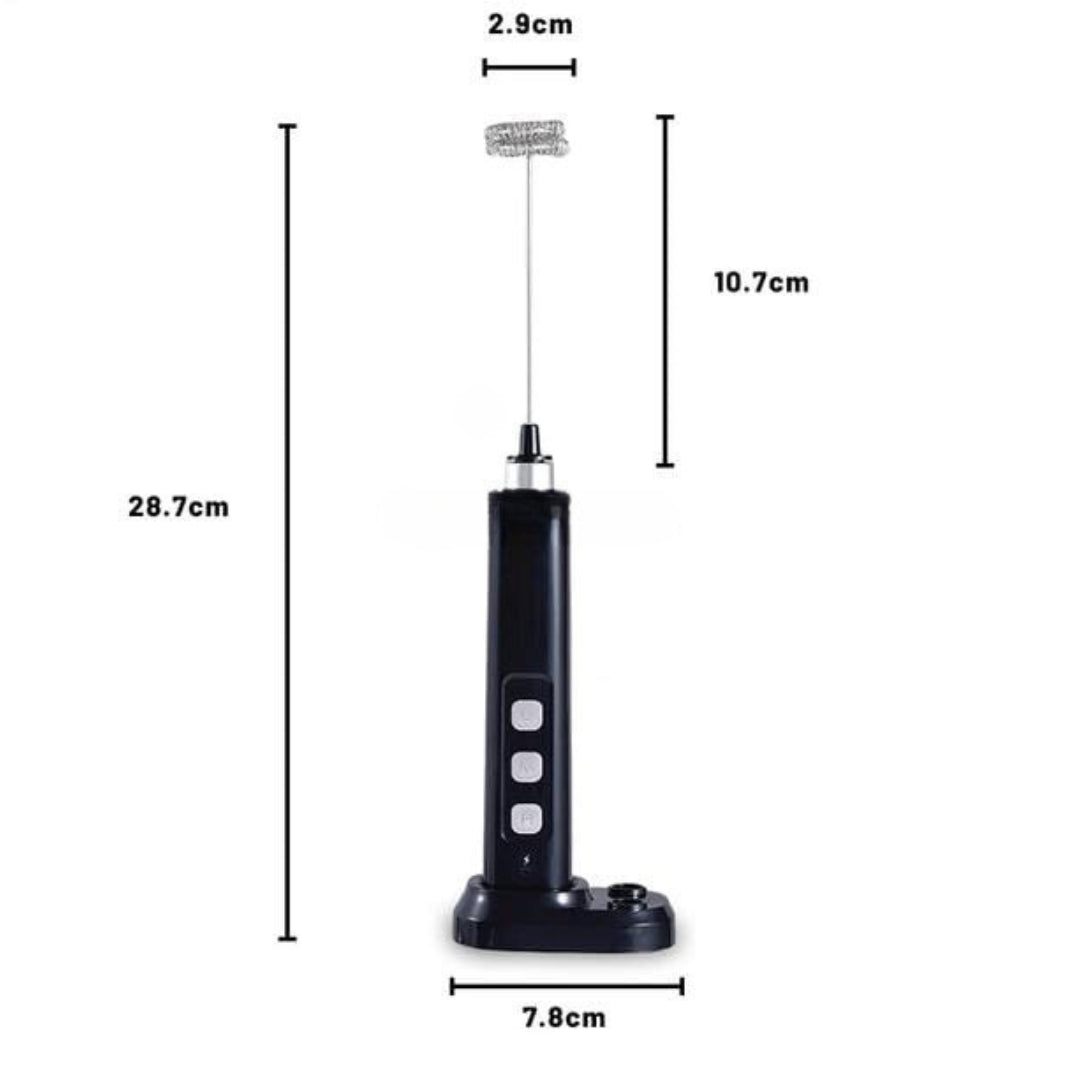 Liying Rechargeable Milk Frother Handheld with 3 Heads Silver Coffee Electric Whisk Drink Foam Mixer Mini Hand Stirrer with 3 Speeds Adjustable for Latte Cappuccino Hot Chocolate Egg Black coffee accessories