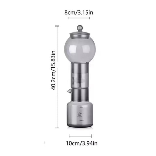 Liying Cold Brew Coffee and Tea Maker 600ml Dripper with Adjustable Water Flow Glass Filter Borosilicate Glass Coffee maker