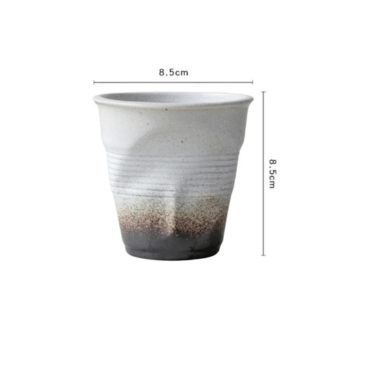 Liying Retro Ceramic Coffee Cup 175ml Handmade Art design cup for coffee Cappuccino Tea White Cups