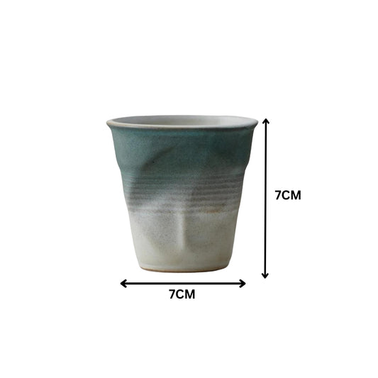 Liying Retro Ceramic Coffee Cup 75ml Handmade Art design cup for coffee Cappuccino Tea Green Cups