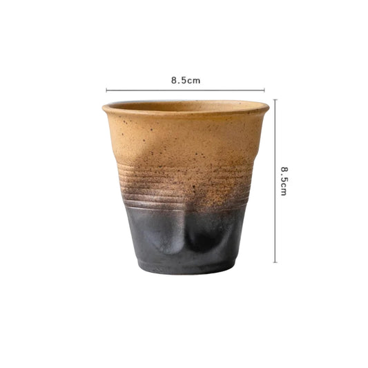 Liying Retro Ceramic Coffee Cup 175ml Handmade Art design cup for coffee Cappuccino Tea Brown Cups