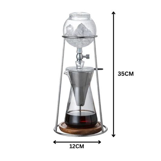 Liying Cold Brew Coffee and Tea Maker 400ml Dripper Iced Coffee Brewer Maker with Adjustable Water Flow Stainless Steel Filter Borosilicate Glass for coffee shop hotel and home Coffee maker