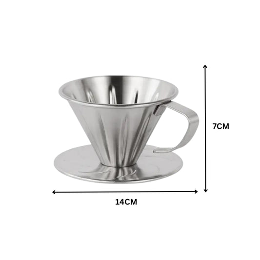 Liying 01Pcs V01 Pour Over Coffee Dripper Stainless Steel Metal Reusable Cone Coffee Filter Slow Brewing Accessories for Home Cafe Restaurants coffee accessories