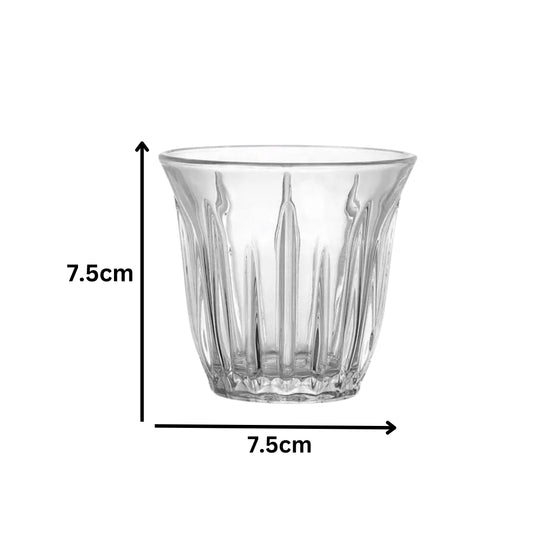 Liying Espresso Cups Set of 6 Clear Glass Cups 90ml for Coffee Milk Insulated Shot Glasses Regular Espresso Accessories for Coffee Shop Home Kitchen and bar Glass Cups