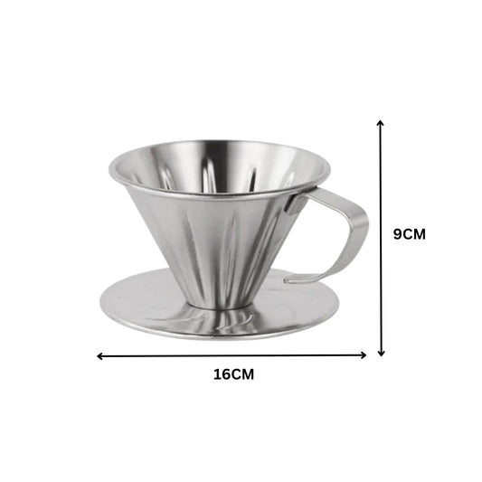 Liying 01Pcs V02 Pour Over Coffee Dripper Stainless Steel Metal Reusable Cone Coffee Filter Slow Brewing Accessories for Home Cafe Restaurants coffee accessories