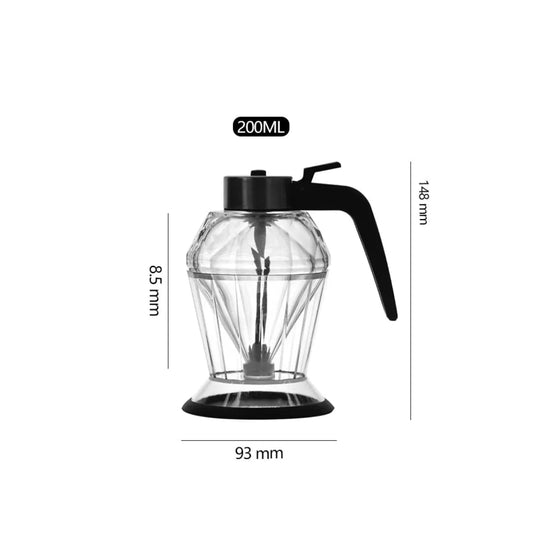 Liying 200ml Olive Oil Glass Dispenser Bottle Elegant Glass Cooking Oil Dispenser for Kitchen Wide Opening for Easy Refill and Cleaning Clear Glass Oil Bottle Dispensers and storage Organizer