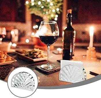 Liying Stainless Steel Curved Napkin Holder 13cm x 9cm x 4cm Hollow out Design for Home kitchen Resturant Silver Dispensers and storage Organizer