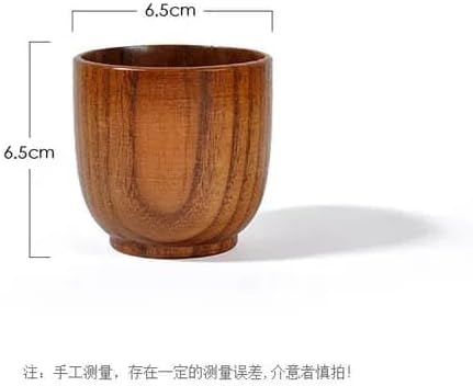 Liying 3Pcs Wooden Tea & Coffee Cup 100ml, Japanese Tea Cup Solid Wood Drinking Cup Teacup Glass for Milk, Hot Drinks