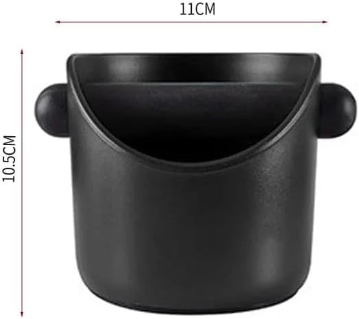 Liying Big Coffee Knock Box Shock-Absorbent Durable Barista Style With Removable Knock Bar and Non-Slip Base (Black)