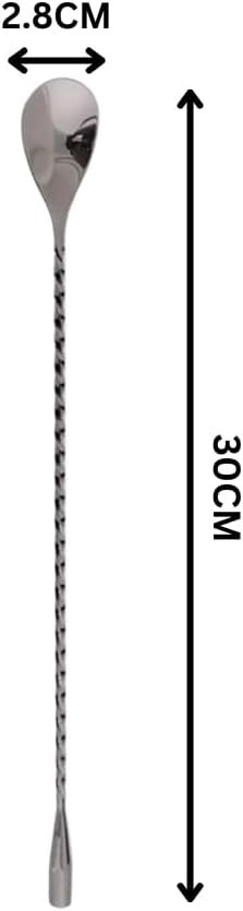 Liying 2 Pack Stainless Steel Bartender Mixing Stirrers Spiral Pattern Bar Spoon Stirring, Spoon with Long Handle Black kitchen