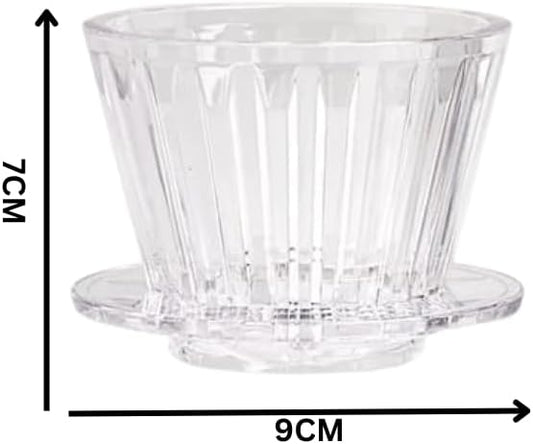 Liying V01 Acrylic Coffee Dripper, 1-2 Cups, Pour Over Coffee Maker, Reusable Coffee Filter Cup, Slow Brewing Accessories for Home, Cafe, Restaurants (White)