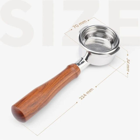 Liying 51mm Wooden Handle Portafilter - Authentic Italian Portafilter with 3 Ears for Barista Series and Coffee Espresso Machine