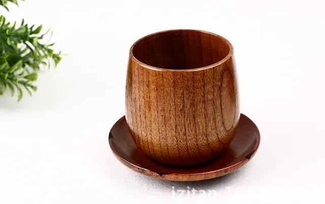 Liying 3Pcs Wooden Tea & Coffee Cup 125ml, Japanese Tea Cup Solid Wood Drinking Cup Teacup Glass for Milk, Hot Drinks
