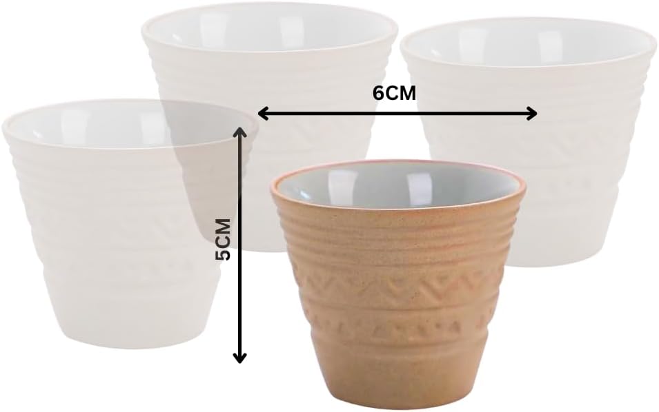 Liying 4Pcs handmade Ceramic Coffee Cup, Espresso Cup 50ml for Turkish, Tea, coffee Eco-Friendly Unique Gift for Home, Weddings
