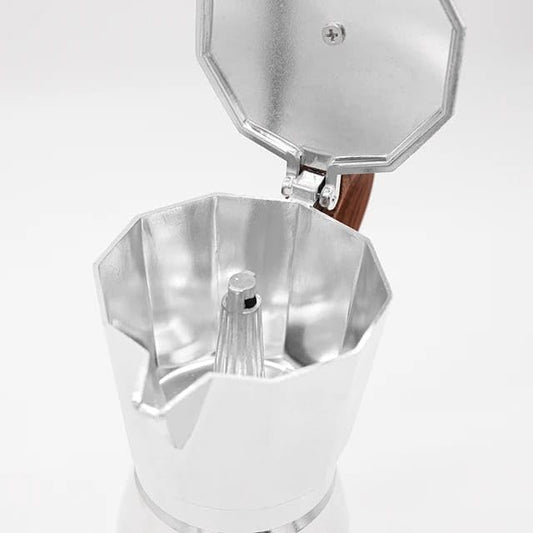 Liying Stovetop Espresso Maker Moka Pot (3cup), Leak-Proof, Perfect for Authentic Cuban & Italian Style Espresso (Silver)