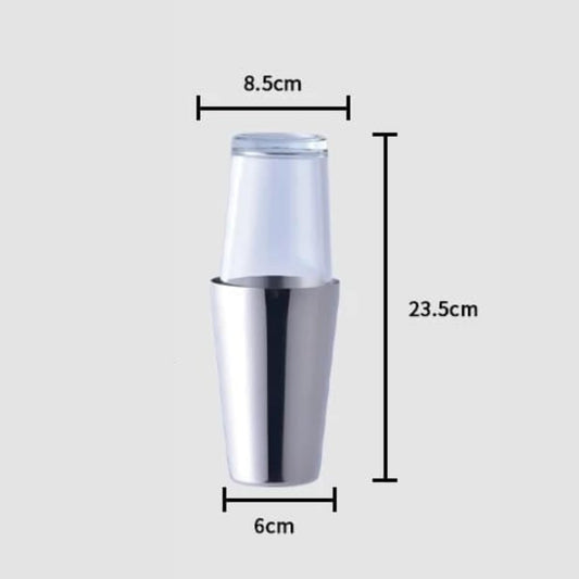 Liying Compact Cocktail Bartender Shaker 600ml, 23.5cmx 6cm, BPA-Free, Leak-Proof Design for bar, kitchen, home, Barista (Plain)