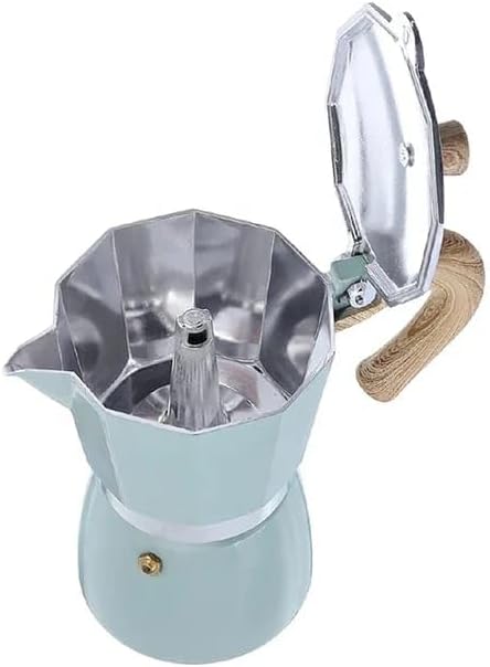 Liying Stovetop Espresso Maker Moka Pot (3cup), Leak-Proof, Perfect for Authentic Cuban & Italian Style Espresso (BLUE)