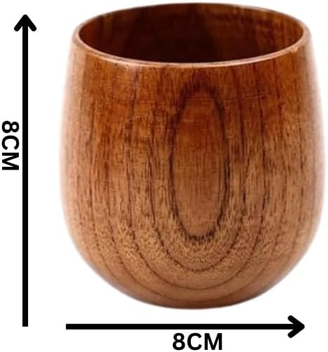 Liying 3Pcs Wooden Tea & Coffee Cup 125ml, Japanese Tea Cup Solid Wood Drinking Cup Teacup Glass for Milk, Hot Drinks