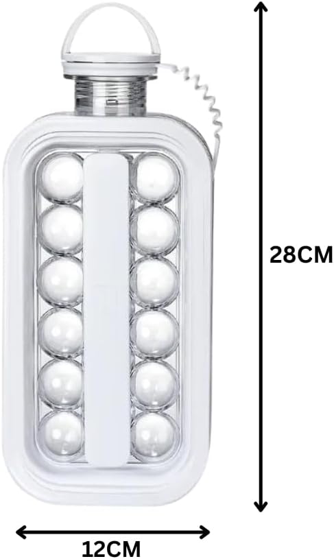 Liying Ice Cube Trays 2 in 1 Portable Ice Ball Maker Kettle With 17 Grids Flat Body Lid Cooling Ice Pop/Cube Molds For Cocktail,Coffee,Juice (Multicolour)