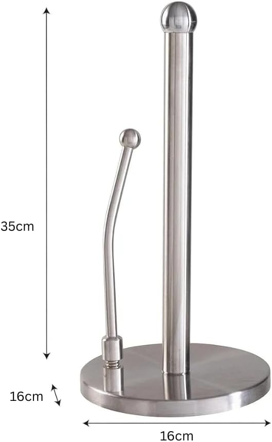 Liying Paper Towel Holder, Stainless Steel Standing Paper Towel Organizer Roll Dispenser for Kitchen Countertop Home Dining Table Roll Dispenser with Weighted Base