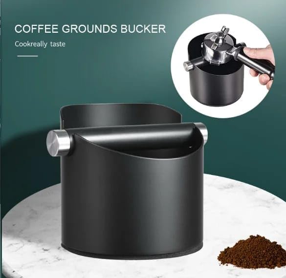 Liying Stainless Steel Espresso Grounds Container Waste Bin Coffee Tools for Barista and Non-slip Base (Big)