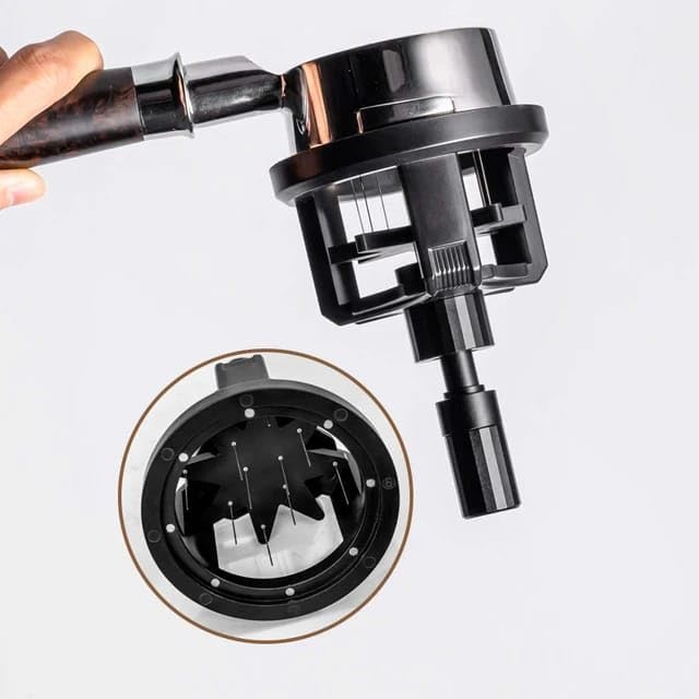 Liying WDT Tool Espresso 51mm, Cyclone Espresso Distribution Tool with Magnetic Base for Barista, Adjustable Depth Coffee Stirrer Tool