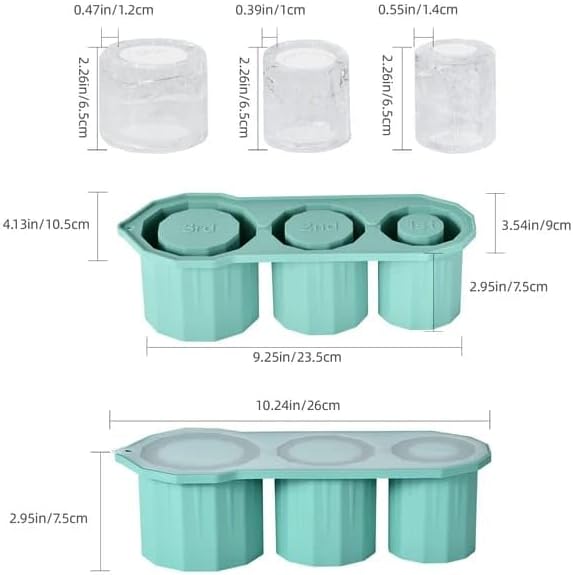 Liying Ice Cube Tray For Stanley Cup 30-40 Oz,Silicone Stanley Ice Mold For Stanley Cup,Cylinder-Shaped Stanley Cup Ice Mold With Lid For Drinks, Coffee (Multicolour)