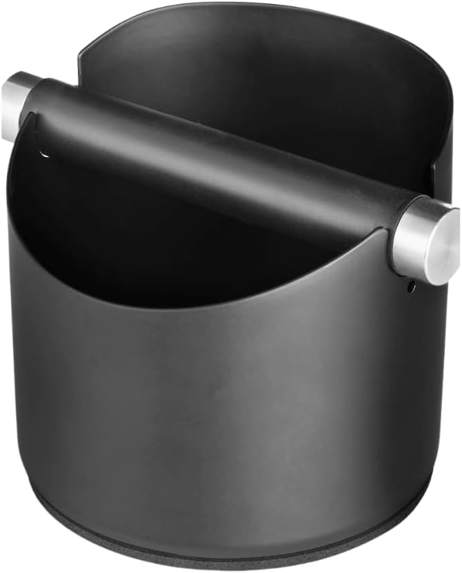 Liying Stainless Steel Espresso Grounds Container Waste Bin Coffee Tools for Barista and Non-slip Base (Big)