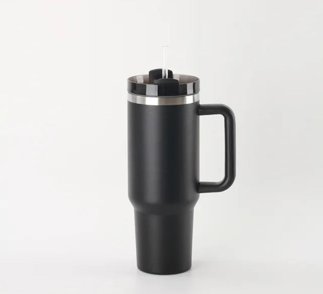 Liying 40 oz S.Tumbler with Handle and Straw - Cold-11h & Hot-7H, Insulated Cup Travel Tumbler with Flip Lid, Protective Boot, Carrying Case, Stainless Steel Tumbler Water Bottle (Black) #1