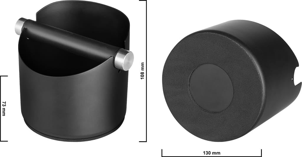 Liying Stainless Steel Espresso Grounds Container Waste Bin Coffee Tools for Barista and Non-slip Base (Big)