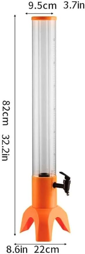 Liying 3L Draft Tower Beverage Dispenser, Removable Tower Dispenser, Clear Beverage Tower Dispenser for Bar Restaurant, Kitchen, Home (black)