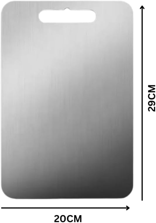 Liying Stainless Steel Cutting Board - Cutting Boards (29 * 20cm) for Kitchen, Dishwasher Safe Double-Sided Stainless Steel Board for Home, Kitchen, Outdoor Camping, Restaurant & Hotel (Small)