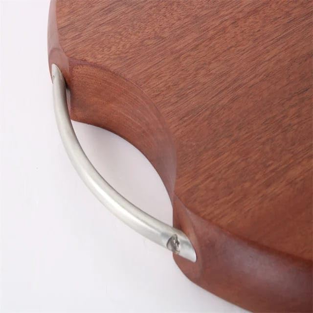 Round Wood Cutting Board, 36cm Diameter, One Piece, No Glue, Non-Toxic, Thick Hardwood