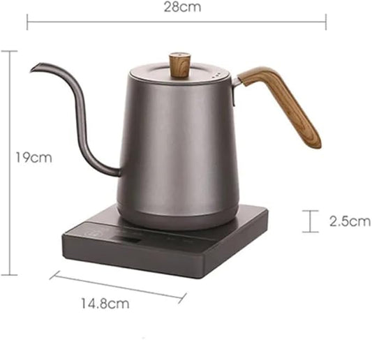 Liying Wooden handle design Gooseneck Electric Pour Over Kettle with Temperature Control, Tea & Pour Over Coffee Kettle Stainless Steel Auto Shutoff Boil Dry Protection 0.8L Electric Kettle