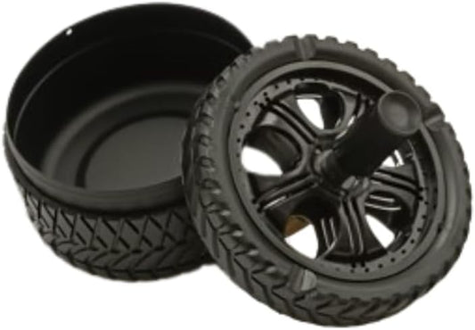 Liying wheel Design with Spinning Tray Metal | Indoor and Outdoo Cigar Ashtrays for Home, Office Tabletop Decoration, Clear Tabletop Ashtray (10cmx9cmx10cm)