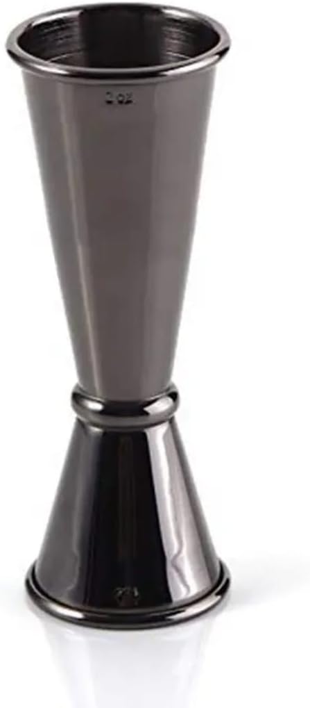 Liying Double Jigger Cocktail Measuring Cup, 304 Stainless Steel, Japanese Style, Black, 2-Piece (short) 30ml