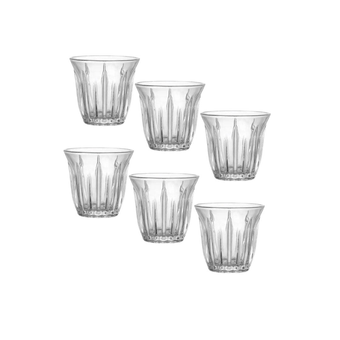 Liying Espresso Cups Set of 6 Clear Glass Cups 90ml for Coffee Milk Insulated Shot Glasses Regular Espresso Accessories for Coffee Shop Home Kitchen and bar Glass Cups