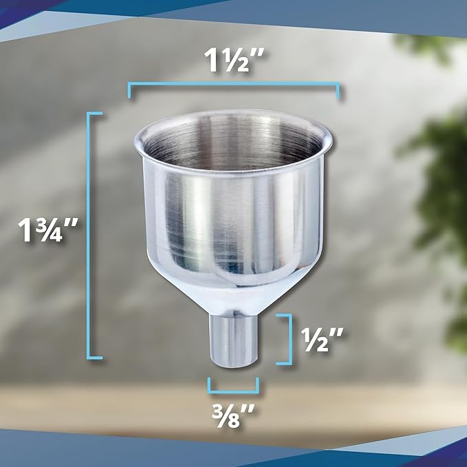 Liying 2pcs Stainless Steel Funnel for Flasks, Small Metal Funnel for Filling Drinking Liquor Flask, Transferring Oil, Juice, Milk, Attached Screw-On Cap