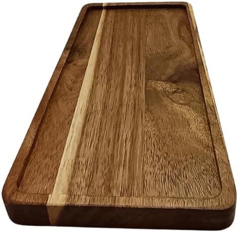 Liying Rectangular Serving Oak Wooden Tray 30x15cm for Serving Beverages & Food on Bar, Living Room, Home, Dining Table
