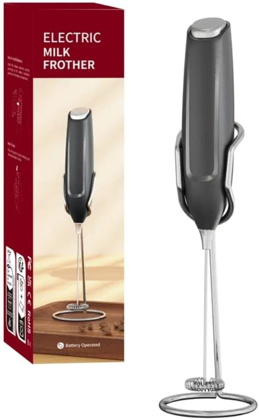 Liying Milk Frother battery power with Stand, Handheld Frother Wand for Coffee with 3 Heads 3 Speed, Powerful Hand Mixer Electric Whisk for Latte, Cappuccino, Frappe, Matcha, Hot Chocolate, Keto Diet