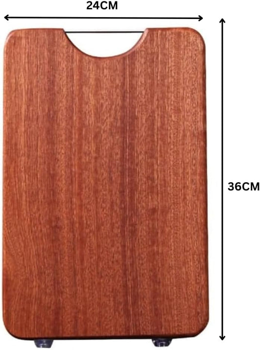 Liying Square Wood Cutting Board One Piece, All Whole Wood Butcher Block Thick Hard Wood Heavy Duty Edge Grain (36x24cm)