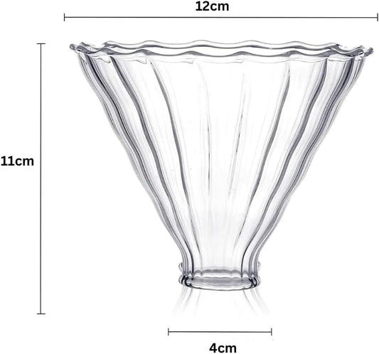 Liying Glass Coffee Dripper Pour Over Coffee Maker with Bamboo Stand, V60 Filter for 1-2 Cups Slow Brewing Accessories for Home Cafe Restaurants Coffee (Big)