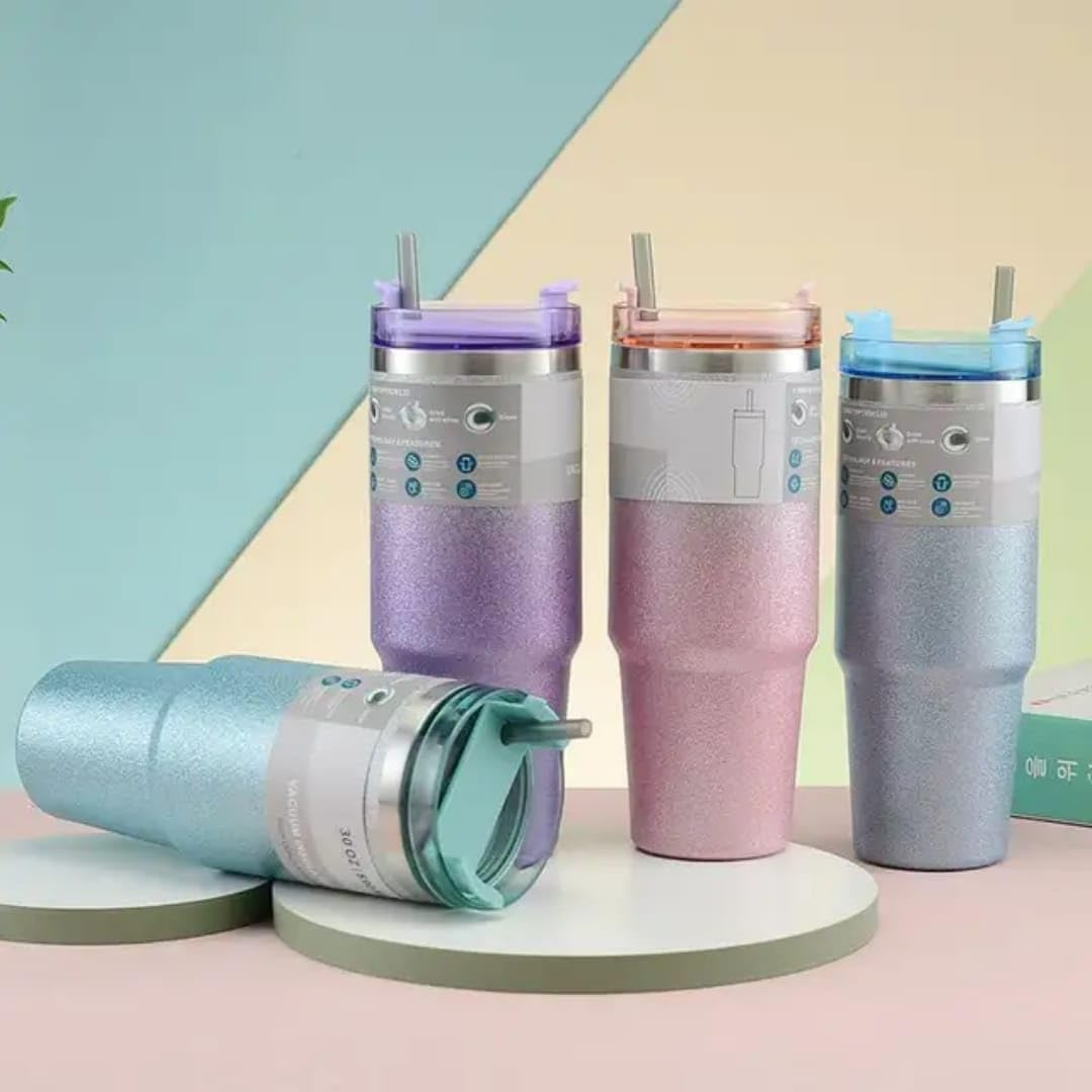 Liying 30 oz Tumbler with Handle, Stainless Steel Insulated Tumbler with Lid and Straw, Double Wall Vacuum Insulated Coffee Mug Tumbler,Insulated Coffee Thermal Cup for Cold and Hot (Purple)
