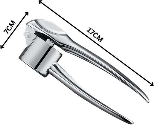 Liying 1Pcs High Effective Garlic Press With Studs, Heavy Duty Garlic Mincer, Easy to Squeeze and Clean, Rust Proof & Dishwasher Safe, Ginger Crusher- Imperial Silver