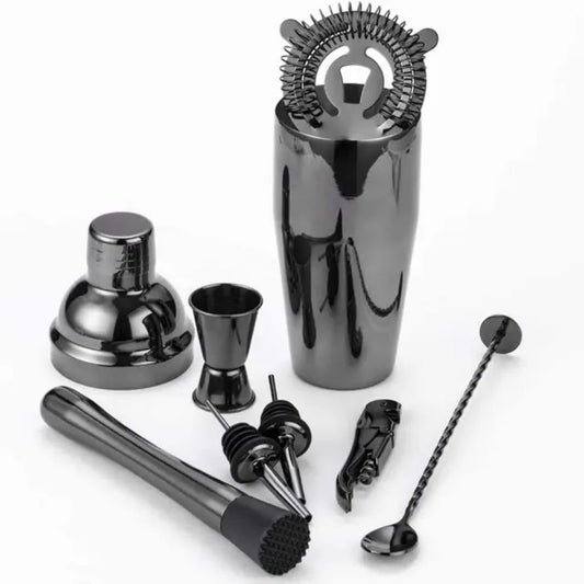 Liying 17Pcs Stainless Steel Bartender Kit with Wooden Stand include Straw*3| brush| Pick*2| Spoon | Ice Tongs | Mudler| Corkscrew| Jigge| Liquor Pourer*3 | Filter for Drink Mixing, Home, Bar, Party