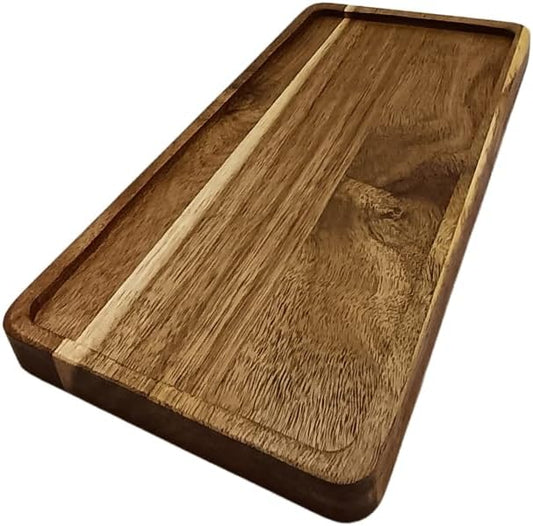 Liying Rectangular Serving Oak Wooden Tray 30x15cm for Serving Beverages & Food on Bar, Living Room, Home, Dining Table