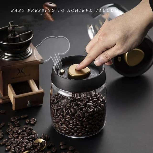 Liying Airtight Food Storage Large Containers, Vacuum, 500ml, Coffee Beans Canister, Suitable for Tea, Flour, Spices, Rice, Dry Goods, Home Kitchen